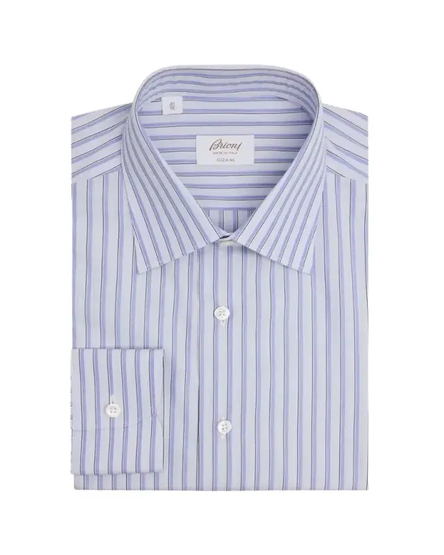 Men's Giza 45 Poplin Multi-Stripe Dress Shirt