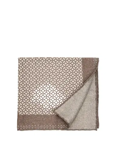 Brunello Cucinelli Men's Geometric-Print Silk Pocket Square | Thumbnail 1