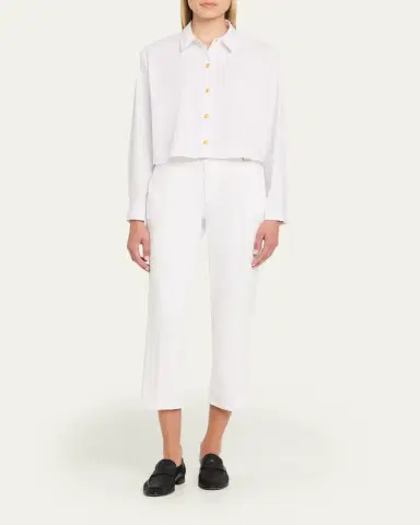 L'Agence Cosette Cropped Button-Front Shirt | Thumbnail 2 L'Agence Cosette Cropped Button-Front Shirt | Thumbnail 2