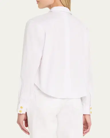 L'Agence Cosette Cropped Button-Front Shirt | Thumbnail 3 L'Agence Cosette Cropped Button-Front Shirt | Thumbnail 3