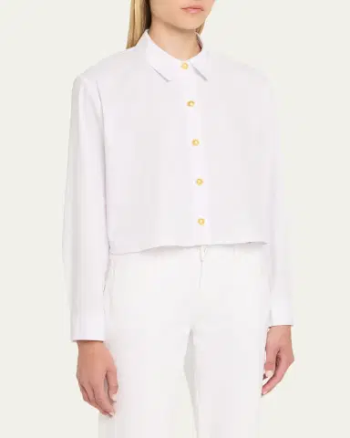 L'Agence Cosette Cropped Button-Front Shirt | Thumbnail 4 L'Agence Cosette Cropped Button-Front Shirt | Thumbnail 4