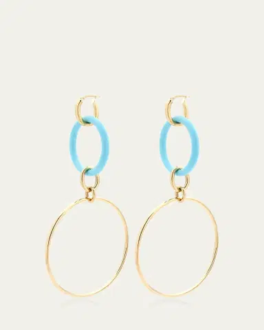 FARAONE MENNELLA by R.F.M.A.S. 18K Yellow Gold Large Turquoise Orbite Earrings | Thumbnail 2 FARAONE MENNELLA by R.F.M.A.S. 18K Yellow Gold Large Turquoise Orbite Earrings | Thumbnail 2