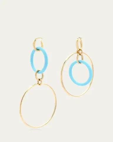 FARAONE MENNELLA by R.F.M.A.S. 18K Yellow Gold Large Turquoise Orbite Earrings | Thumbnail 3 FARAONE MENNELLA by R.F.M.A.S. 18K Yellow Gold Large Turquoise Orbite Earrings | Thumbnail 3