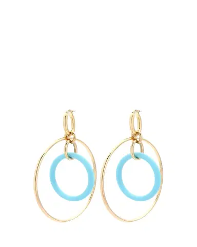FARAONE MENNELLA by R.F.M.A.S. 18K Yellow Gold Large Turquoise Orbite Earrings | Thumbnail 1 FARAONE MENNELLA by R.F.M.A.S. 18K Yellow Gold Large Turquoise Orbite Earrings | Thumbnail 1