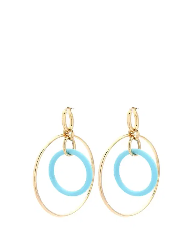 FARAONE MENNELLA by R.F.M.A.S. 18K Yellow Gold Large Turquoise Orbite Earrings