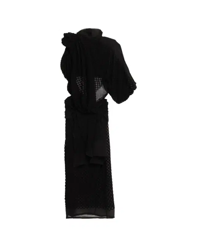 Diotima Mayor Draped Open-Back Silk Midi Dress