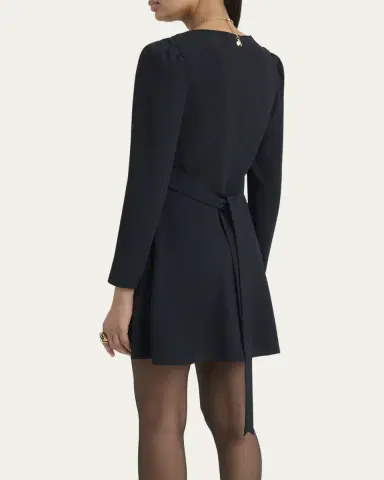 Chloé Button-Front Long-Sleeve Mini Dress | Thumbnail 3