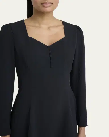 Chloé Button-Front Long-Sleeve Mini Dress | Thumbnail 5