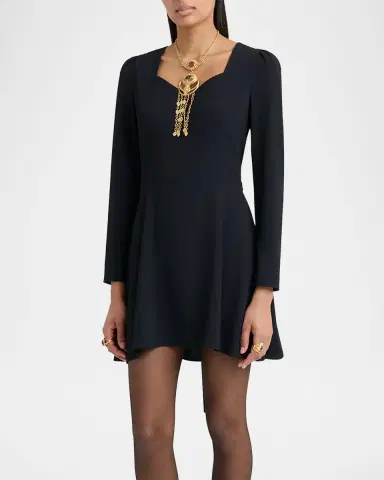 Chloé Button-Front Long-Sleeve Mini Dress | Thumbnail 7