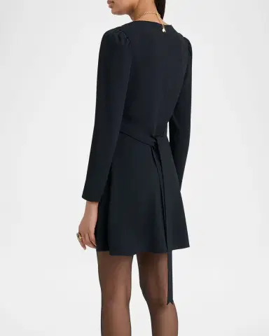 Chloé Button-Front Long-Sleeve Mini Dress | Thumbnail 8