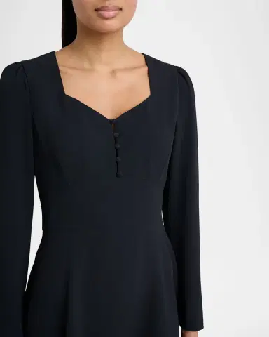 Chloé Button-Front Long-Sleeve Mini Dress | Thumbnail 9