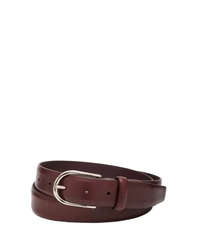 Brioni Men's Round-Buckle Leather Belt | Thumbnail 1