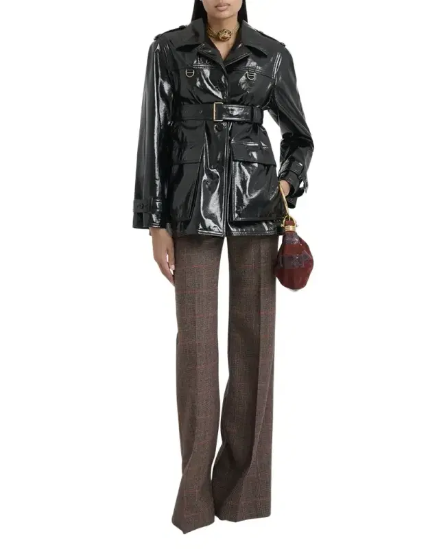 Plaid Wide-Leg Pants