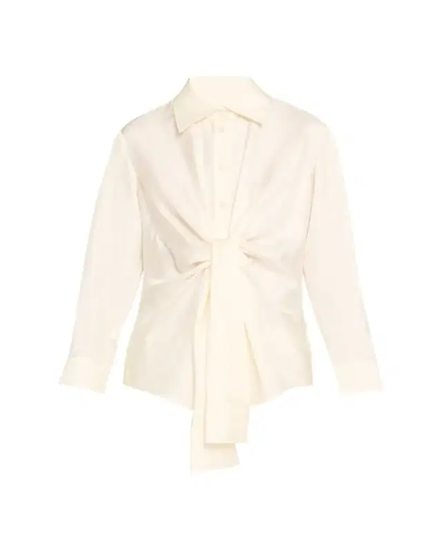 Long-Sleeve Silk Knot Shirt