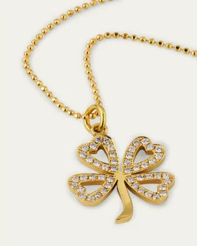 Jennifer Meyer 18K Large Diamond Open Clover Pendant Necklace | Thumbnail 2 Jennifer Meyer 18K Large Diamond Open Clover Pendant Necklace | Thumbnail 2