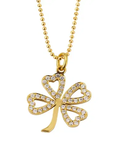 Jennifer Meyer 18K Large Diamond Open Clover Pendant Necklace | Thumbnail 1 Jennifer Meyer 18K Large Diamond Open Clover Pendant Necklace | Thumbnail 1