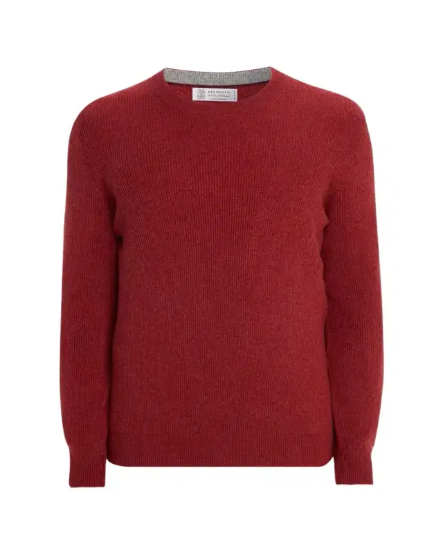 Men's Cashmere English Rib Crewneck Sweater