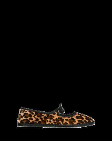 Vibi Venezia Leopard-Printed Canvas Mary Jane Ballerina Flats | Thumbnail 2