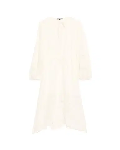 Kobi Halperin Yelle Pintuck Lace-Inset Linen Midi Dress | Thumbnail 1 Kobi Halperin Yelle Pintuck Lace-Inset Linen Midi Dress | Thumbnail 1