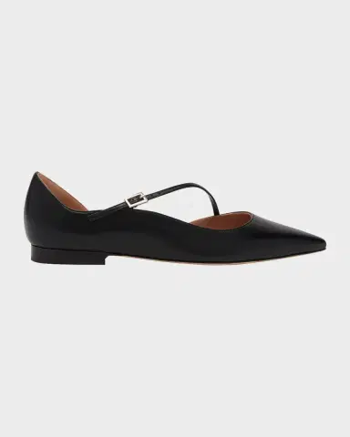 Malone Souliers Bettina Nappa Leather Cross Strap Ballerina Flats | Thumbnail 2