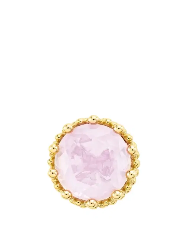 18K Yellow Gold Pierreries Rose Stud Earring, Single
