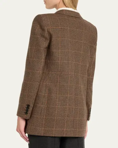 Saint Laurent Single-Breasted Slim Houndstooth Plaid Blazer | Thumbnail 3 Saint Laurent Single-Breasted Slim Houndstooth Plaid Blazer | Thumbnail 3