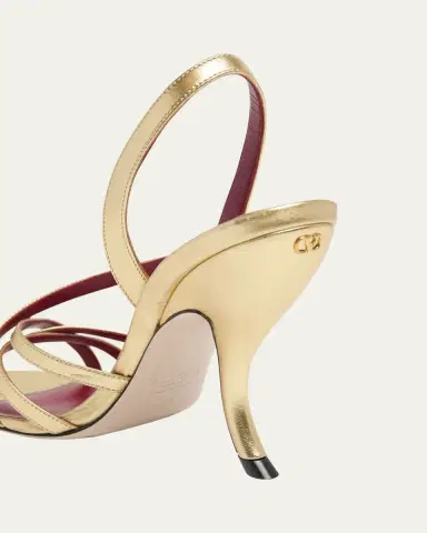 Valentino Garavani Fetishique Metallic Leather Sandals | Thumbnail 3 Valentino Garavani Fetishique Metallic Leather Sandals | Thumbnail 3