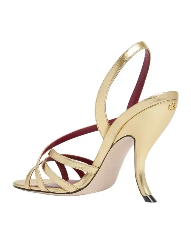 Valentino Garavani Fetishique Metallic Leather Sandals