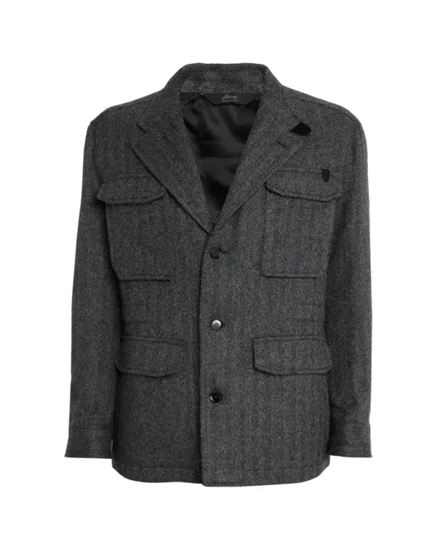 Men's Baby Alpaca Herringbone Jacket