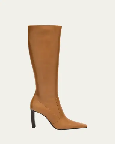 Saint Laurent Francoise Smooth Leather Knee-High Boots | Thumbnail 6