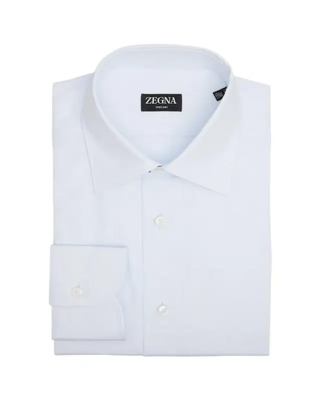 Men's Trecapi Cotton Grid Check Dress Shirt