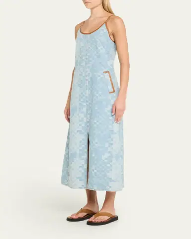 Ramy Brook Luna Checkered Denim Midi Dress | Thumbnail 4