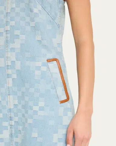Ramy Brook Luna Checkered Denim Midi Dress | Thumbnail 5