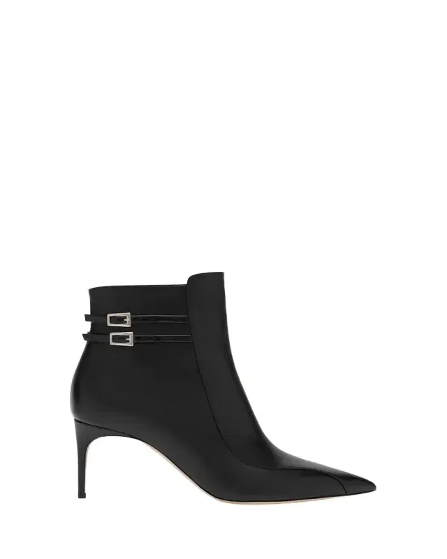 Malone Souliers Giordana Nappa Leather Double-Buckle Booties