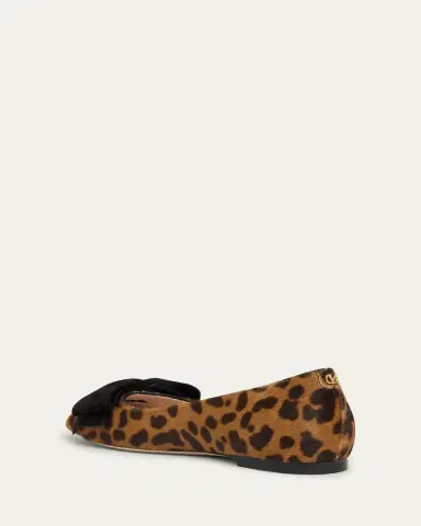 Valentino Garavani Bowow Leopard Calf Hair Ballerina Flats | Thumbnail 2