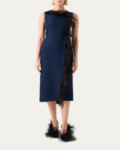Akris Asymmetric Double-Face Wool Midi Dress | Thumbnail 2 Akris Asymmetric Double-Face Wool Midi Dress | Thumbnail 2