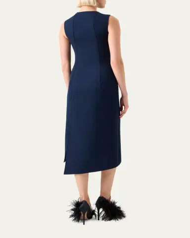 Akris Asymmetric Double-Face Wool Midi Dress | Thumbnail 3 Akris Asymmetric Double-Face Wool Midi Dress | Thumbnail 3