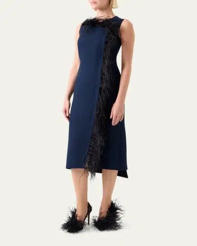 Akris Asymmetric Double-Face Wool Midi Dress | Thumbnail 4 Akris Asymmetric Double-Face Wool Midi Dress | Thumbnail 4