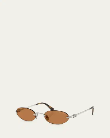 Miu Miu Rimless Metal Oval Sunglasses | Thumbnail 5