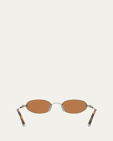 Miu Miu Rimless Metal Oval Sunglasses | Thumbnail 7