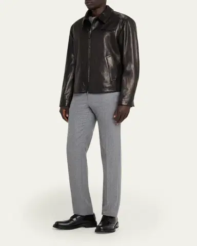 Brioni Men's Leather Moto Jacket | Thumbnail 2