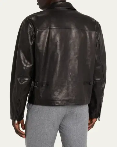 Brioni Men's Leather Moto Jacket | Thumbnail 3