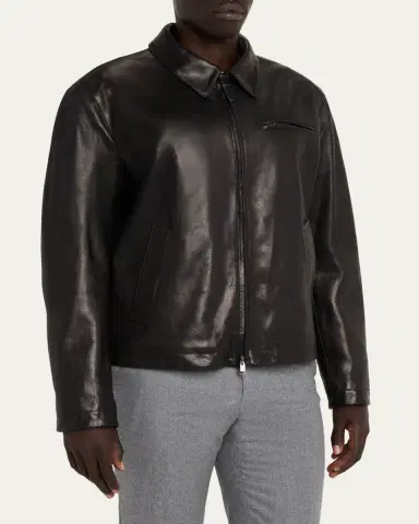 Brioni Men's Leather Moto Jacket | Thumbnail 4