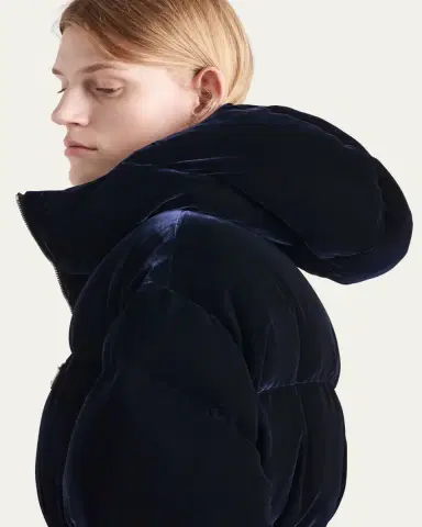 Prada Cinched Velvet Puffer Jacket | Thumbnail 3 Prada Cinched Velvet Puffer Jacket | Thumbnail 3