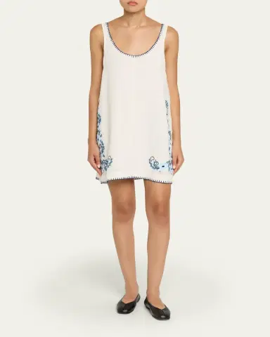 Hannah Artwear Sara Embroidered Linen Mini Dress | Thumbnail 2 Hannah Artwear Sara Embroidered Linen Mini Dress | Thumbnail 2