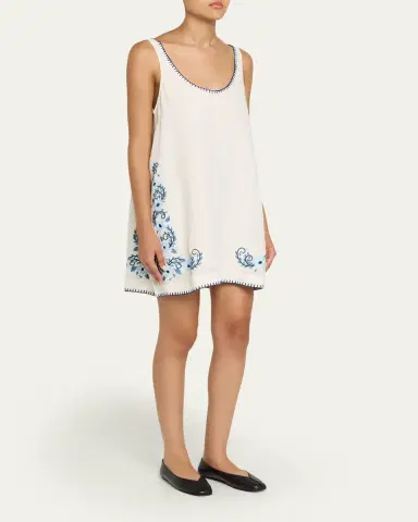 Hannah Artwear Sara Embroidered Linen Mini Dress | Thumbnail 4 Hannah Artwear Sara Embroidered Linen Mini Dress | Thumbnail 4