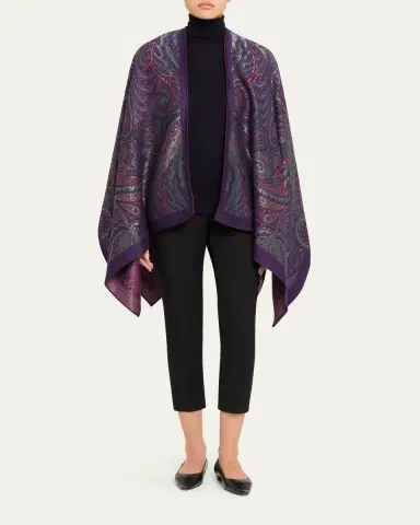 Etro Wool-Blend Jacquard Cape | Thumbnail 2 Etro Wool-Blend Jacquard Cape | Thumbnail 2