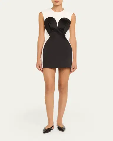 Marc Jacobs Seamed Up Satin Trompe L'oeil Mini Dress | Thumbnail 2