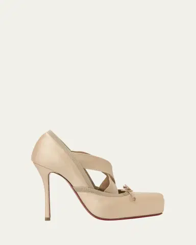 Christian Louboutin 100mm Cassiastic Satin Ballet Pumps | Thumbnail 6