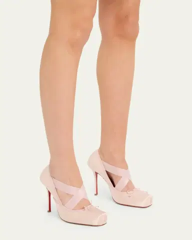 Christian Louboutin 100mm Cassiastic Satin Ballet Pumps | Thumbnail 9